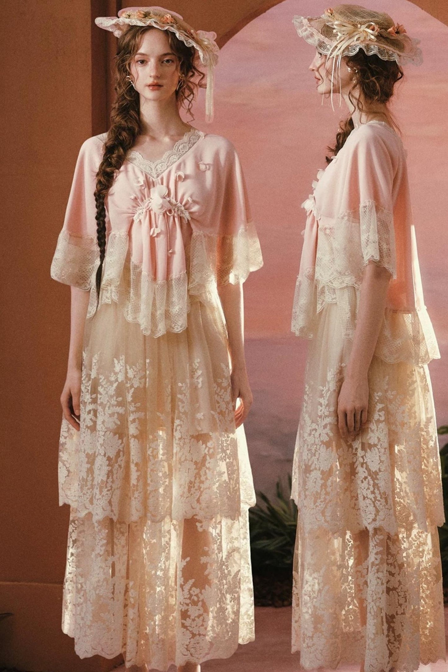 French V-Neck Lace Top