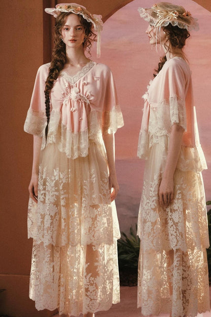 French V-Neck Lace Top