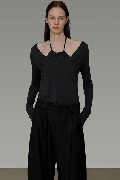 Irregular Neckline Knitwear