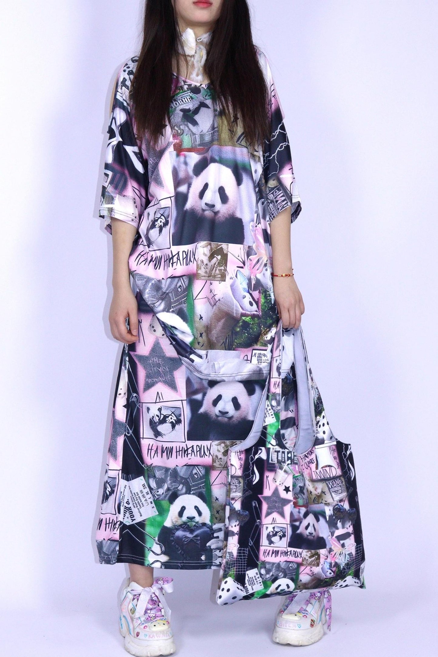 Mile Panda Canvas Shoulder Tote Bag