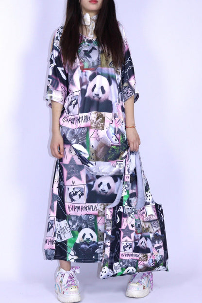 Mile Panda Canvas Shoulder Tote Bag