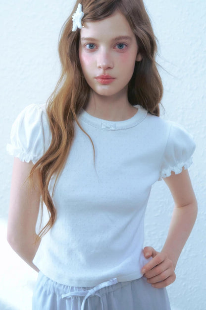 Lace Peplum Bubble Tee