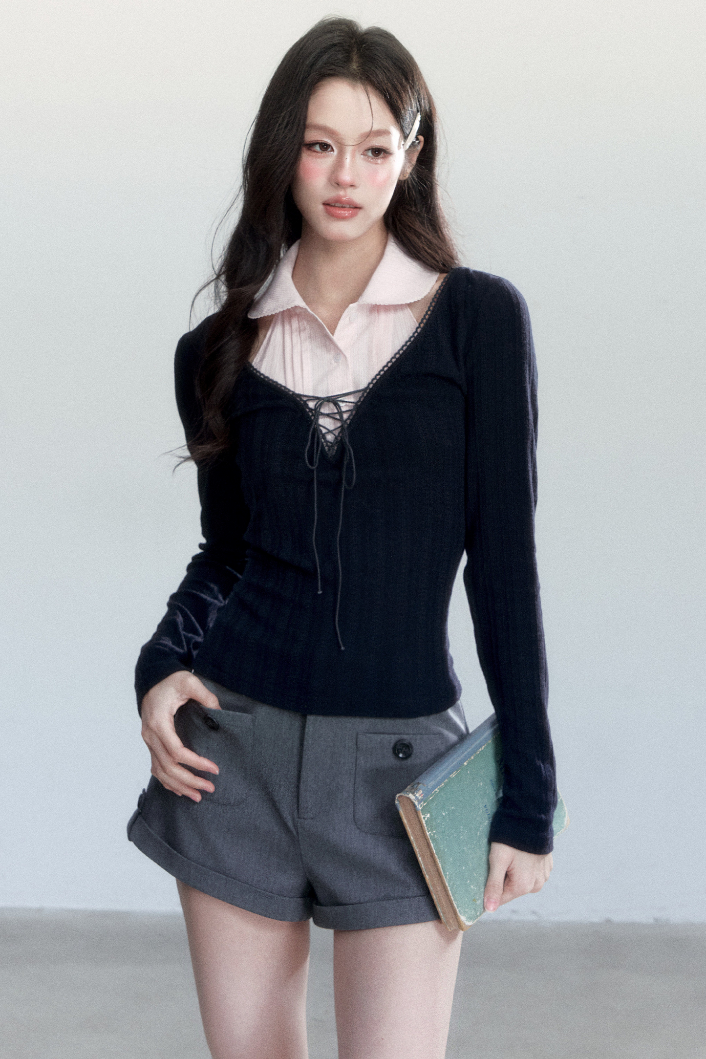 Korean-Style Decorative Shirt Collar