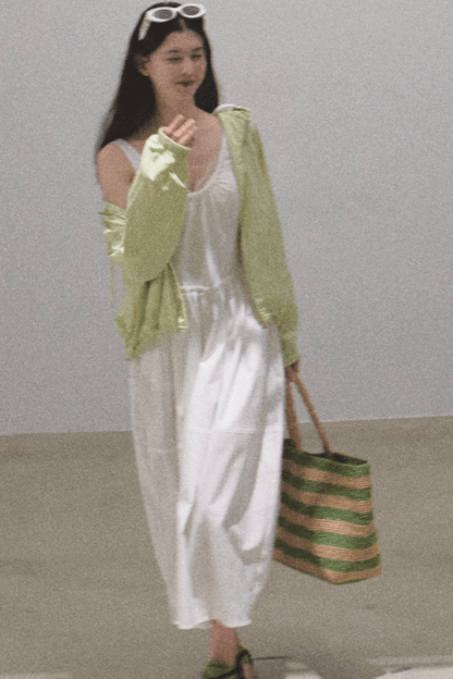 Sycamore Rose Fiber Balloon Skirt Dress