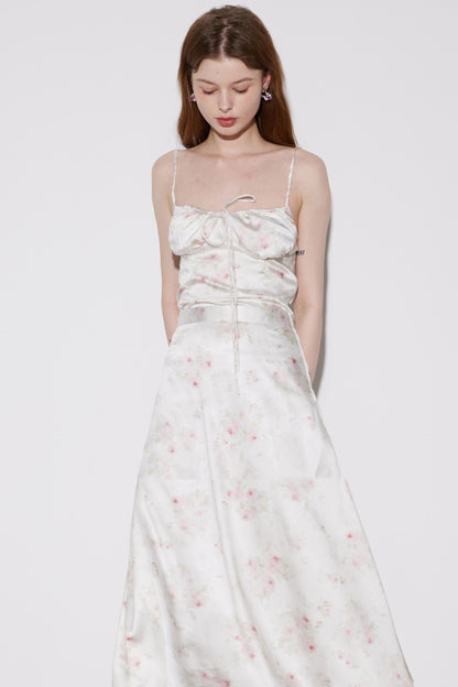 Summer Satin Floral Lingerie Set-Up