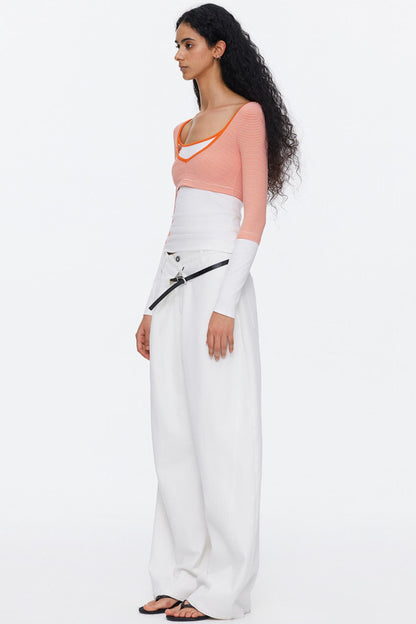 V-Neck Color-Blocked T-Shirt