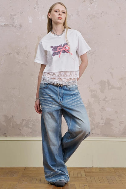 Summer Bow-Detail Running Tee