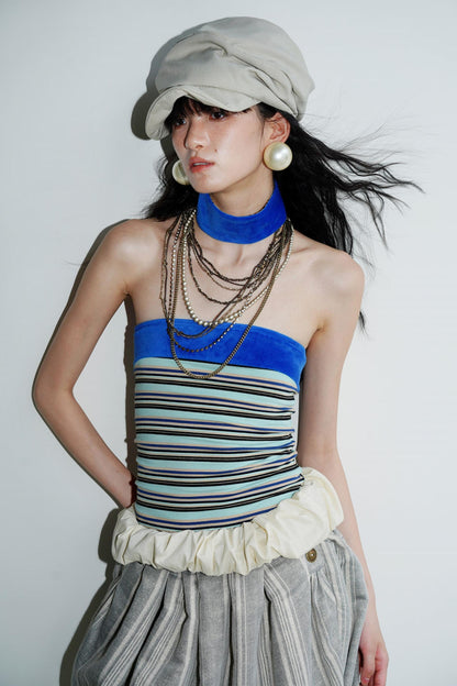 Vintage Striped Bandeau Set