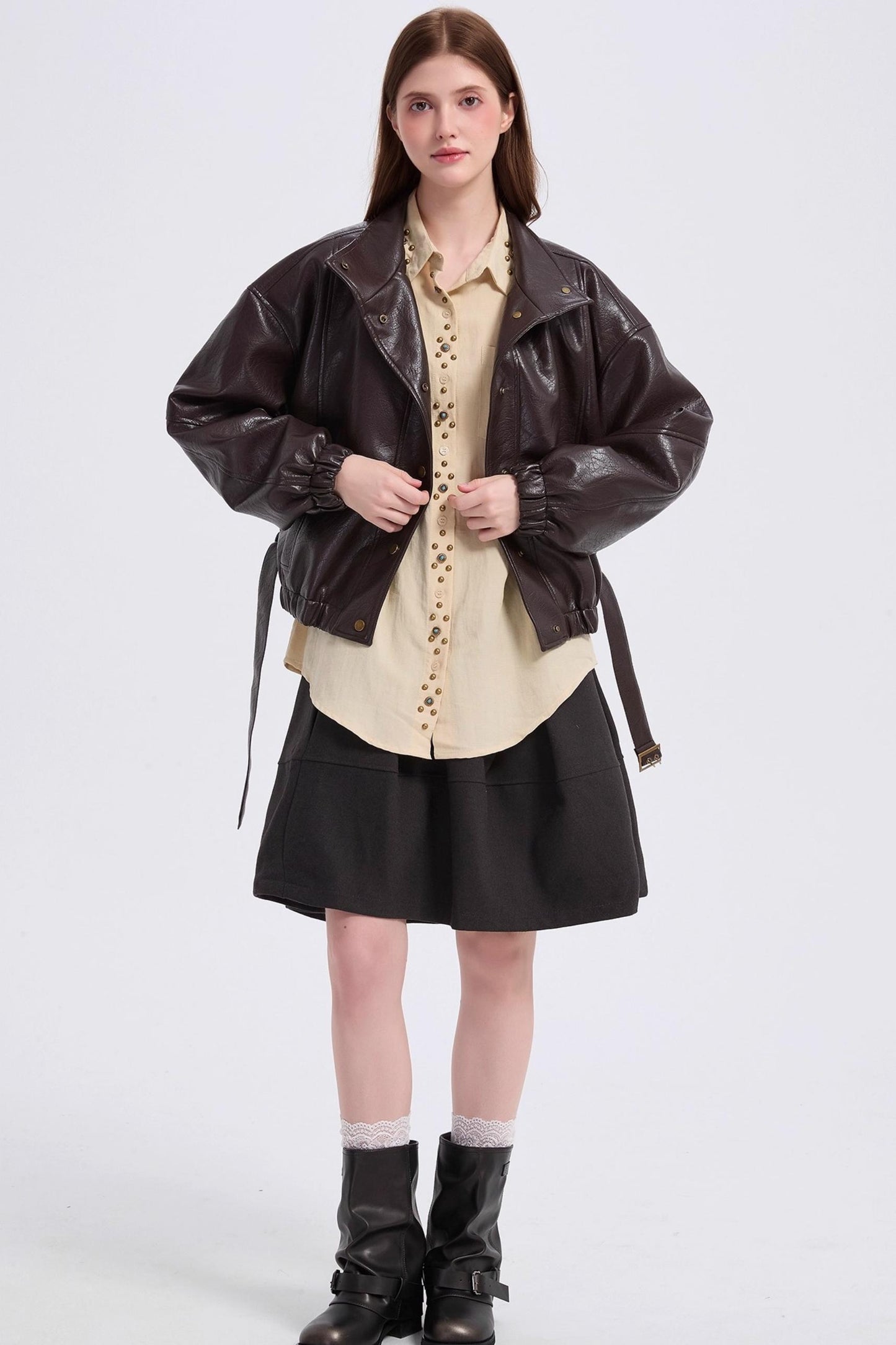 Autumn Burgundy Leather Jacket