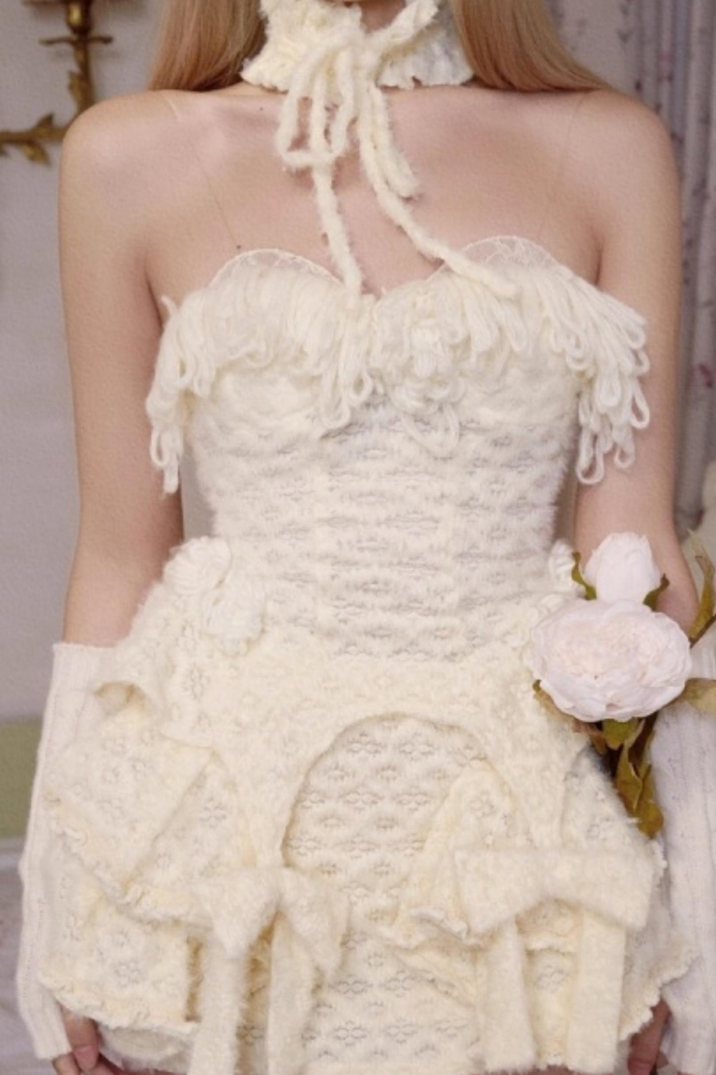 Lace Knit Camisole Hat Set-Up