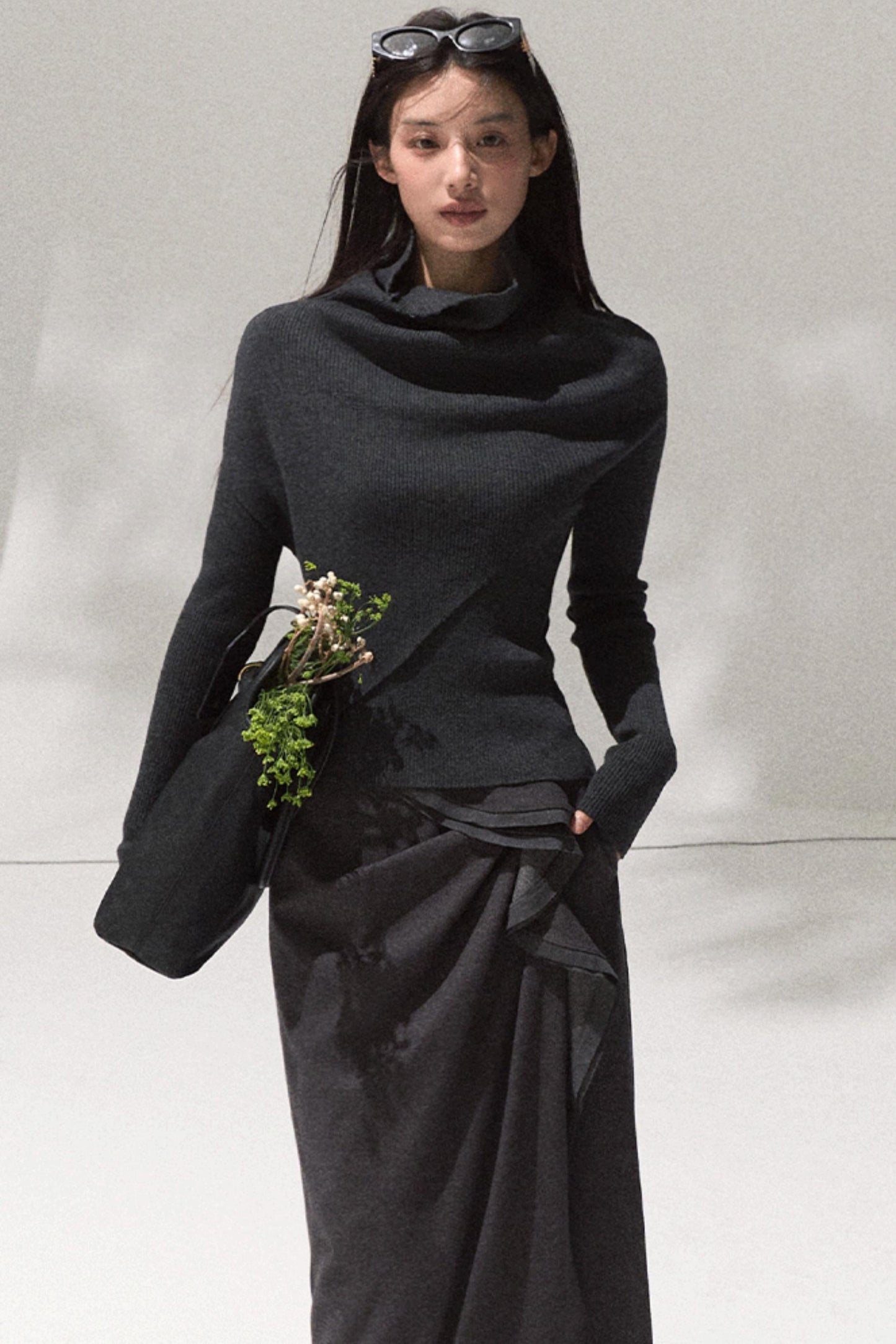 Moonlit Pit Strip Wool Knit Sweater