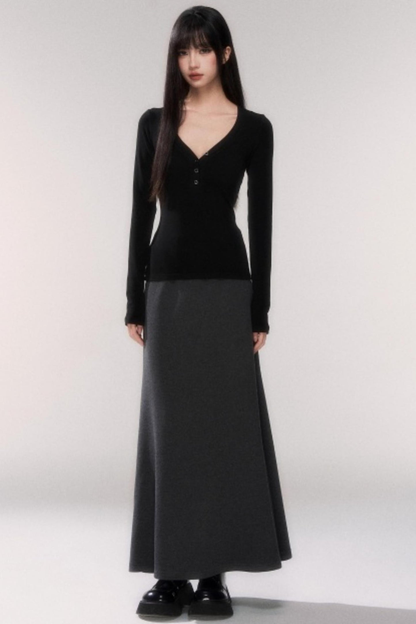 Thick Wool A-Line Skirt