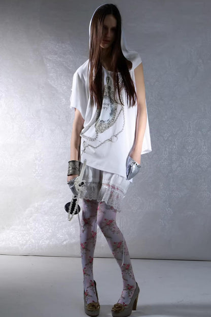 Retro Gemstone Hooded Top