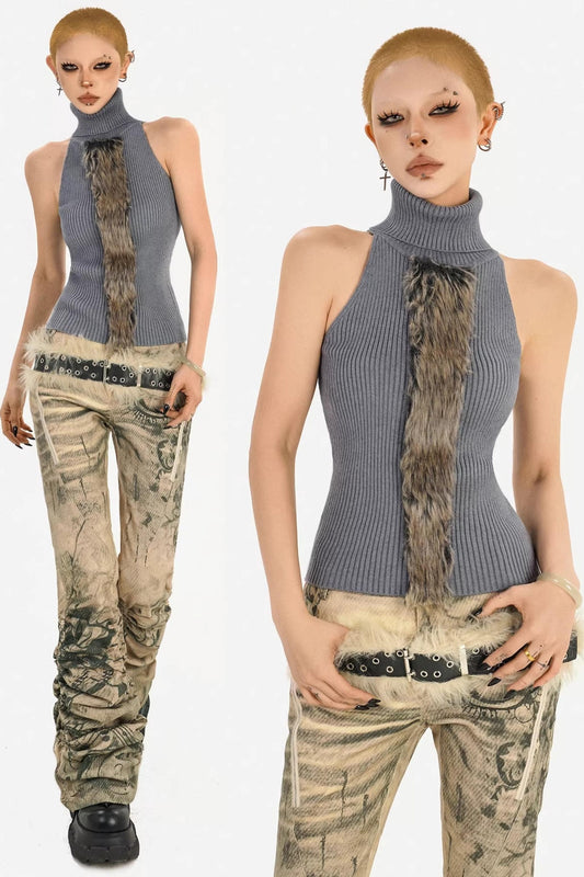Gilet tricoté punk léger