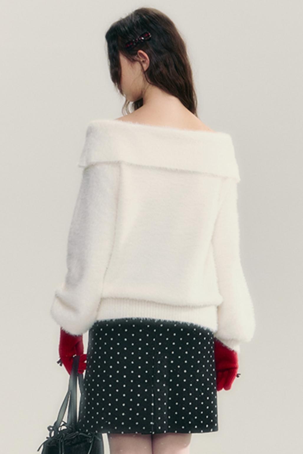 French Soft Knit Bow Sweater