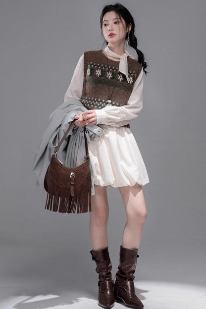 Contrasting Diamond Plaid Vest