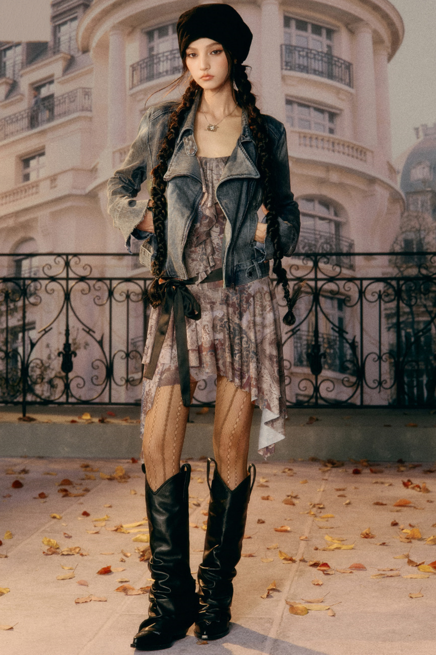 Vintage Süßes Denim-Jacke