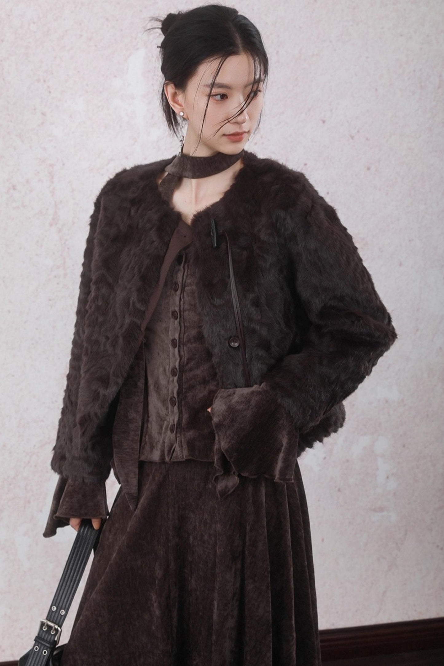 Winter Velvet Top Skirt Set-Up