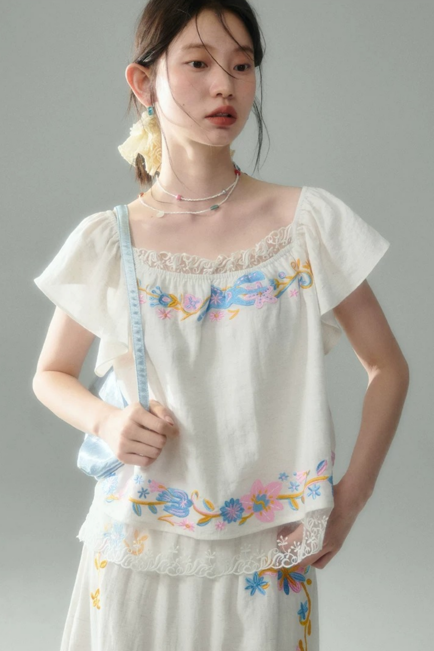 Pony Embroidery Cotton Linen Set-Up
