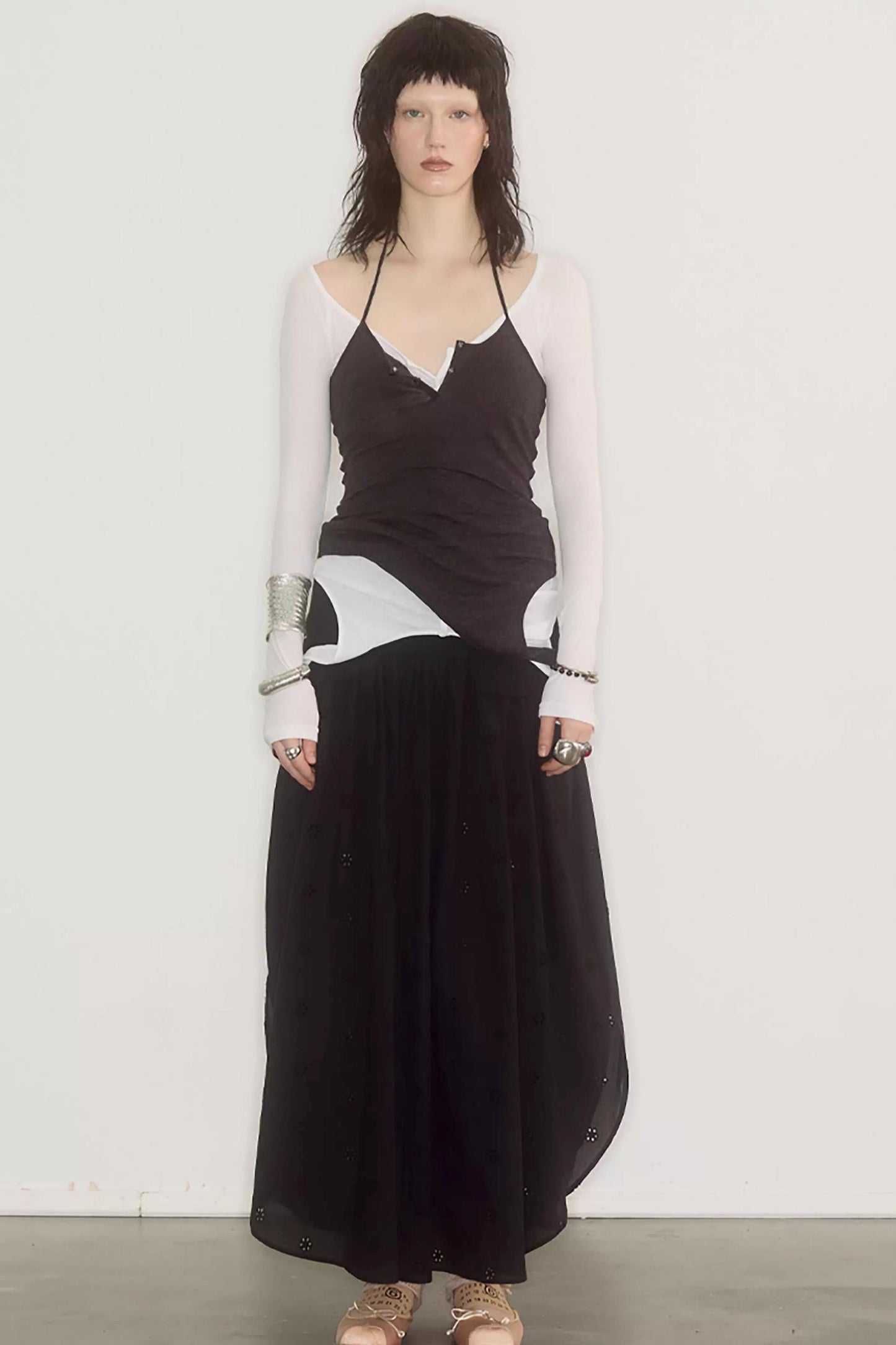 Breathable Layered Halter Neck Top