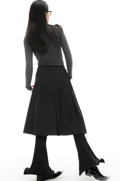 Elegant Peplum Midi Skirt