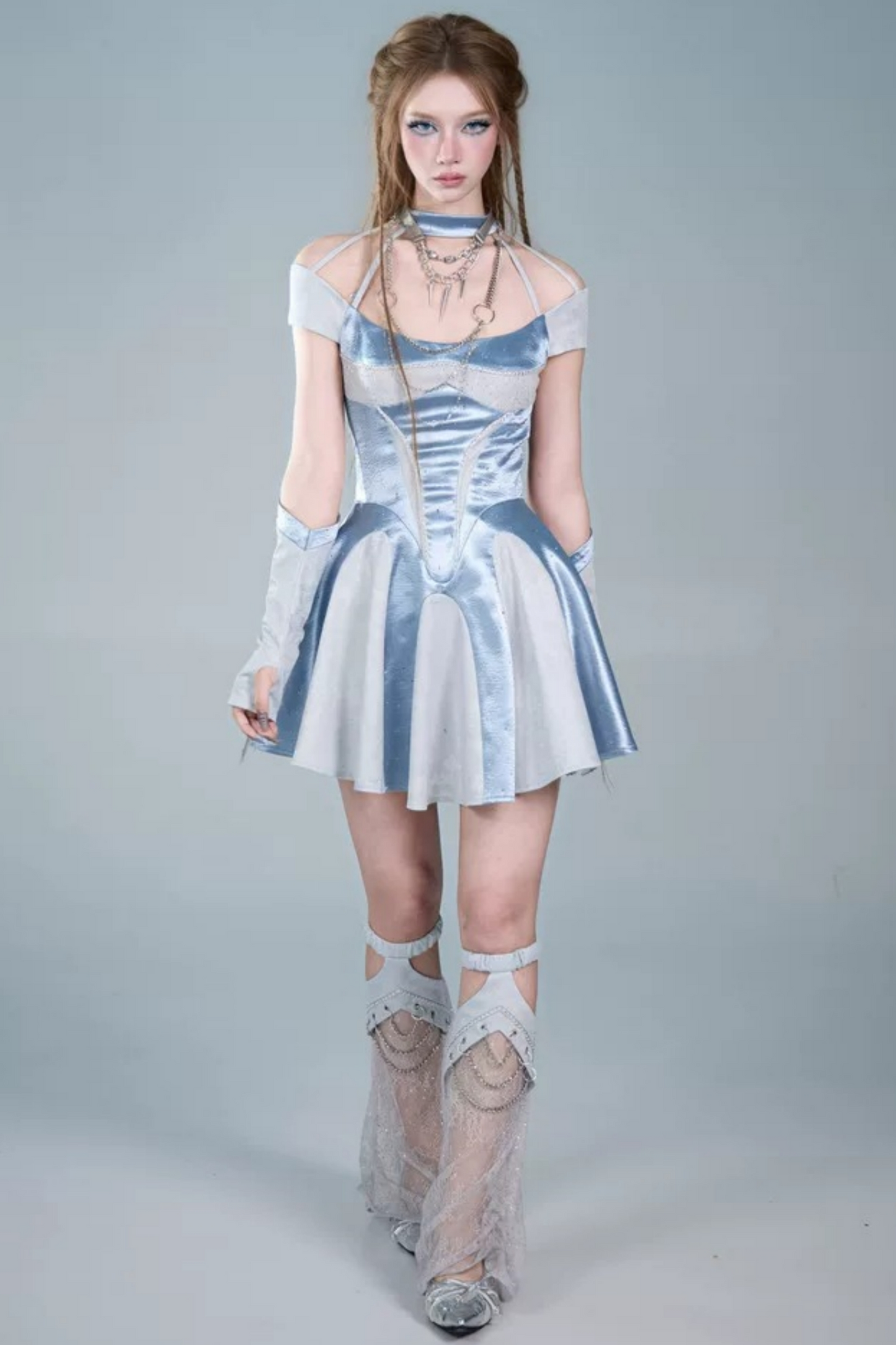 Y2K Rhinestone Lace Chain Leg Warmers