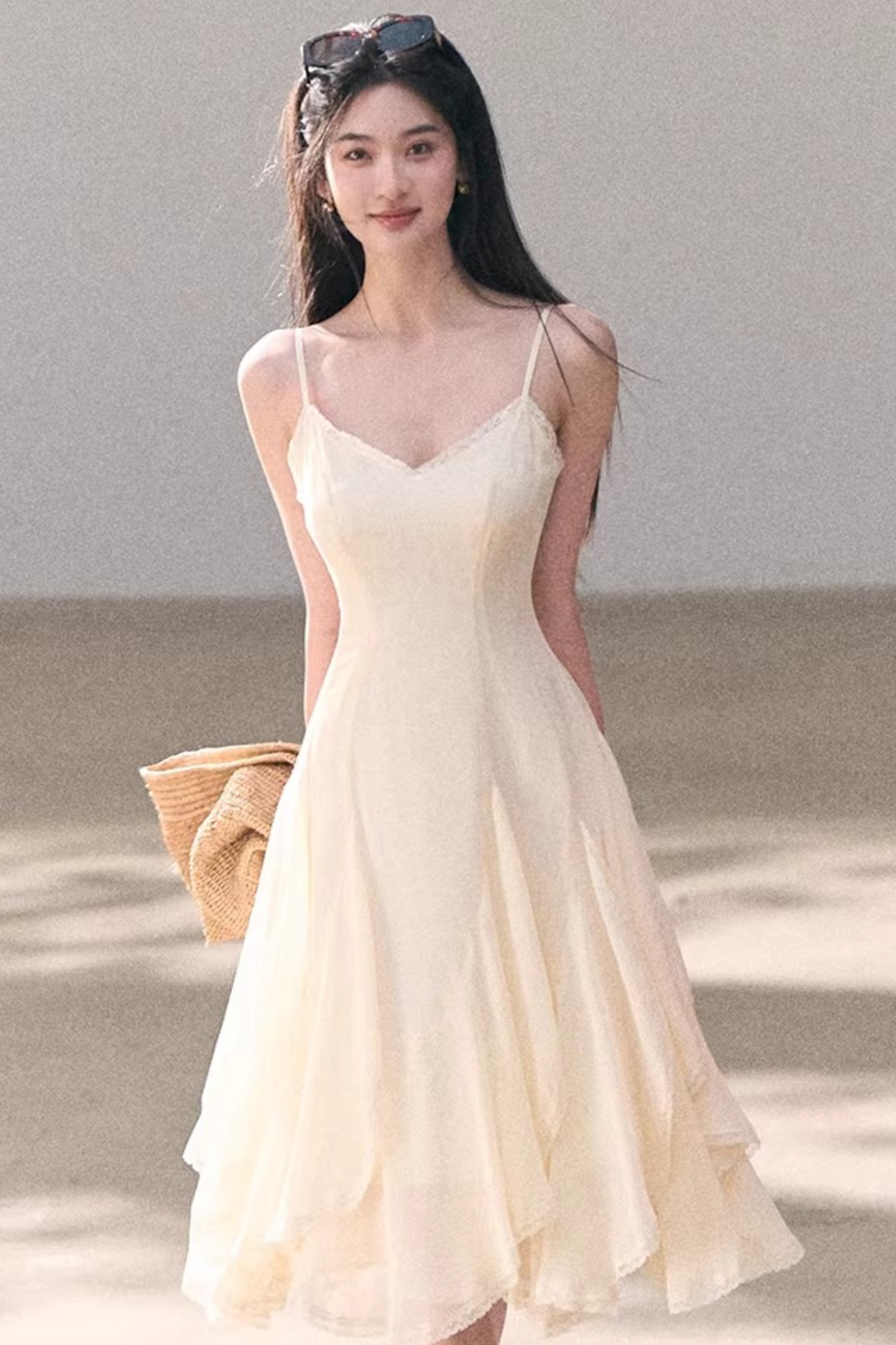 Chiffon Irregular Lace Dress