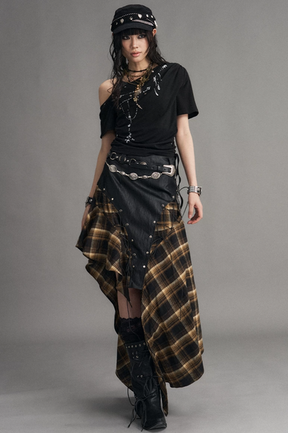 Punk Retro Plaid Skirt