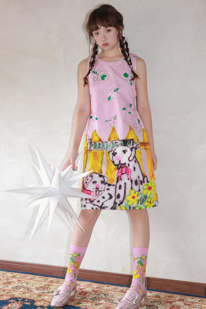 Peach Heart Sleeveless Dress