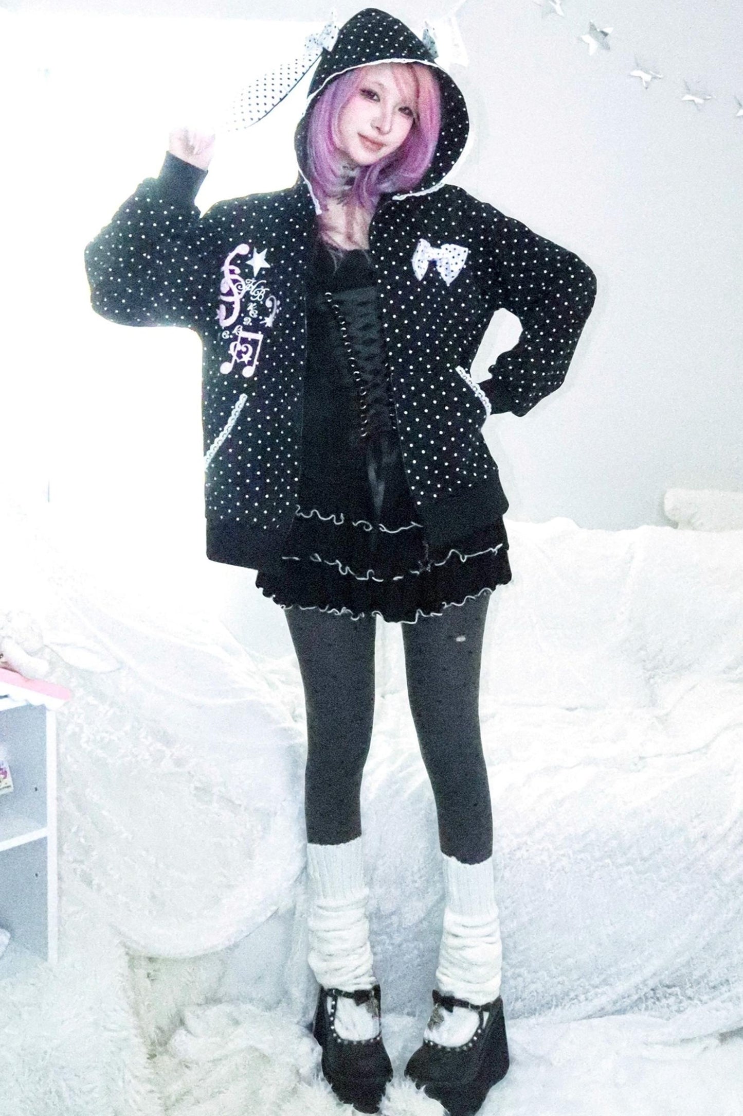 Velvet Polka Dot Sweatshirt