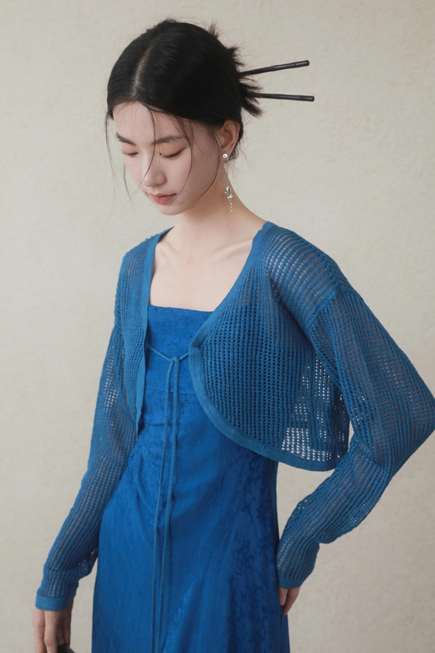 Blue Summer Knit Cardigan