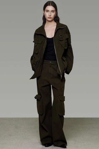 Vintage Cargo Silhouette Coat Set- Up