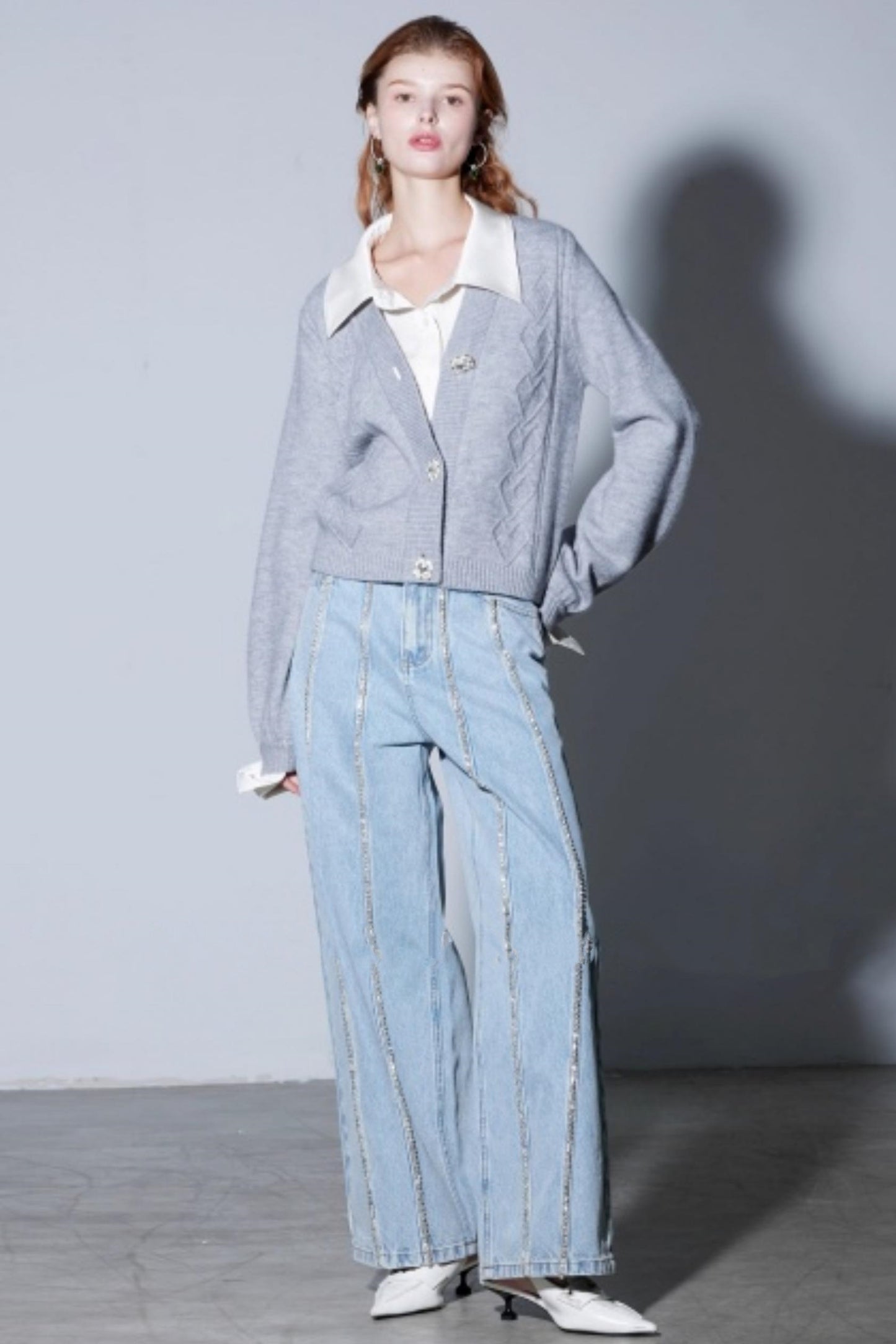 Winter Twist Lantern Sleeve Cardigan