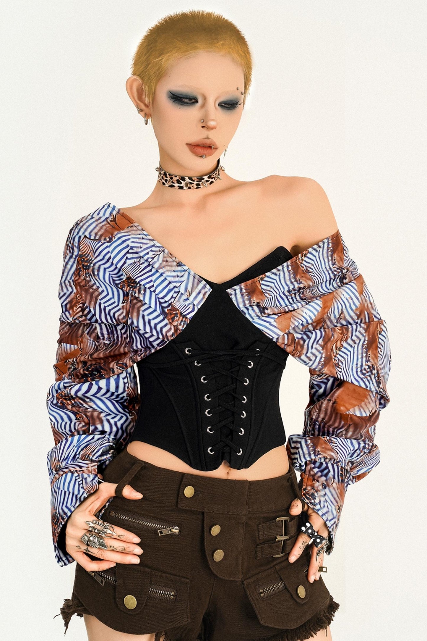 Retro Spice Girl Striped Long Sleeve Top