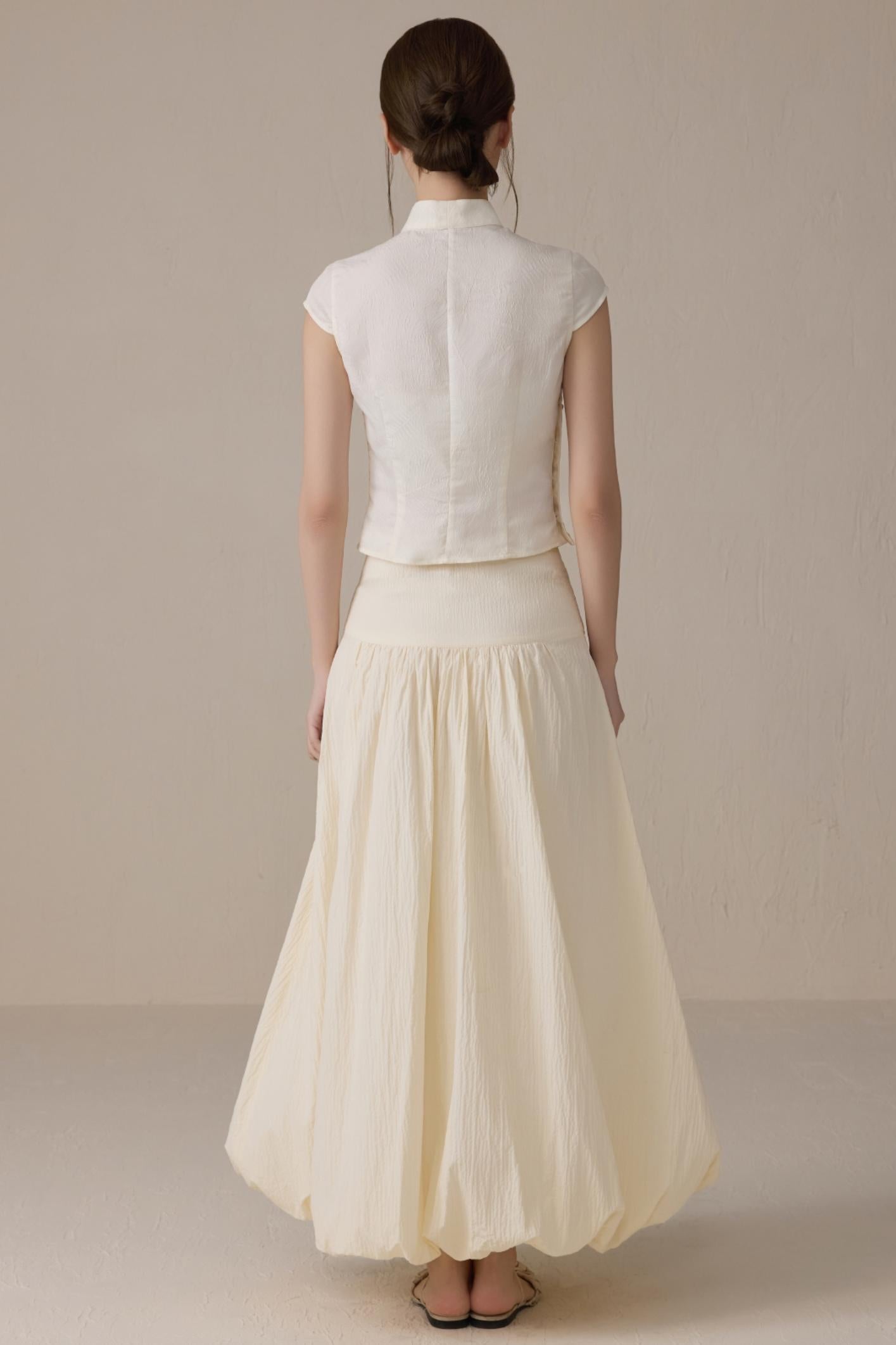 Beige Short Sleeve Top