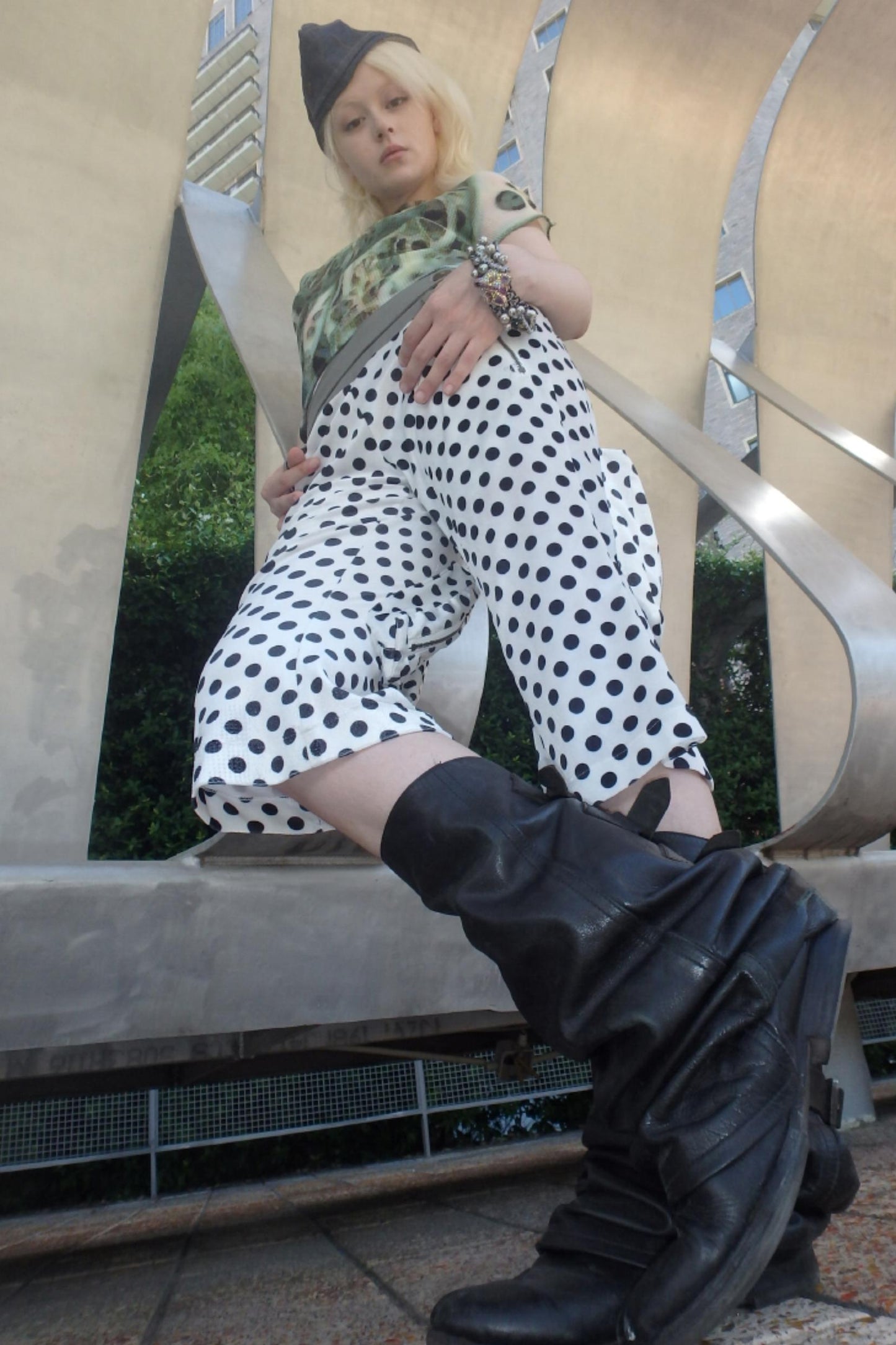 Front Polka Dot Pants