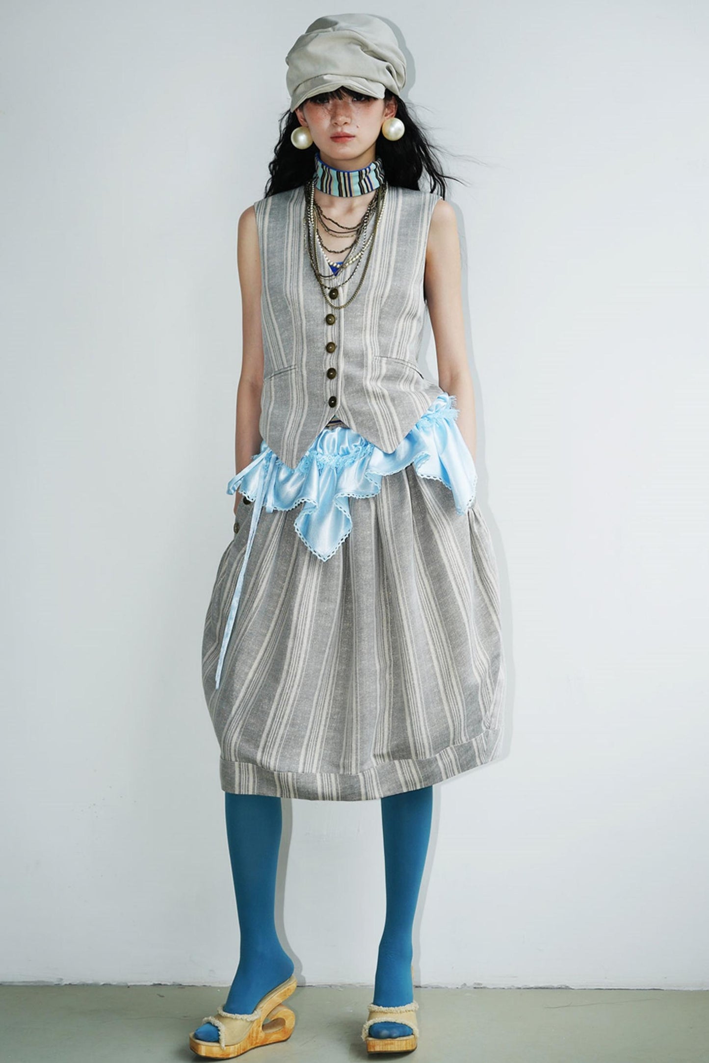 Shimmering Satin Short Skirt Curtain