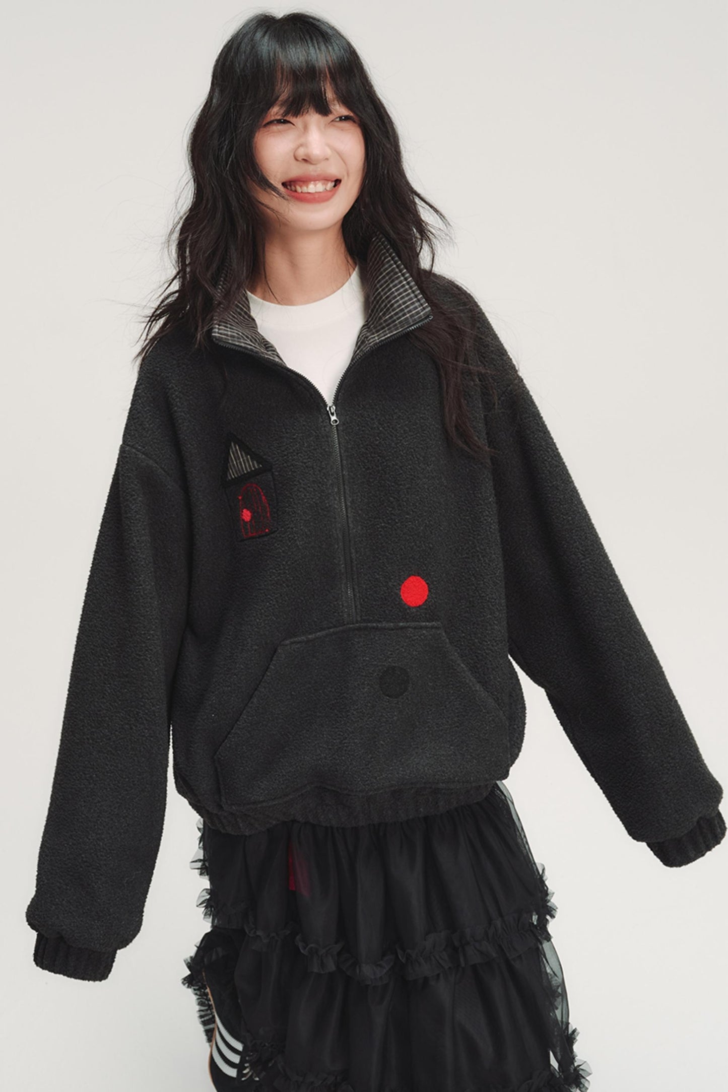 Colorful Plaid Fleece Sweatshirt