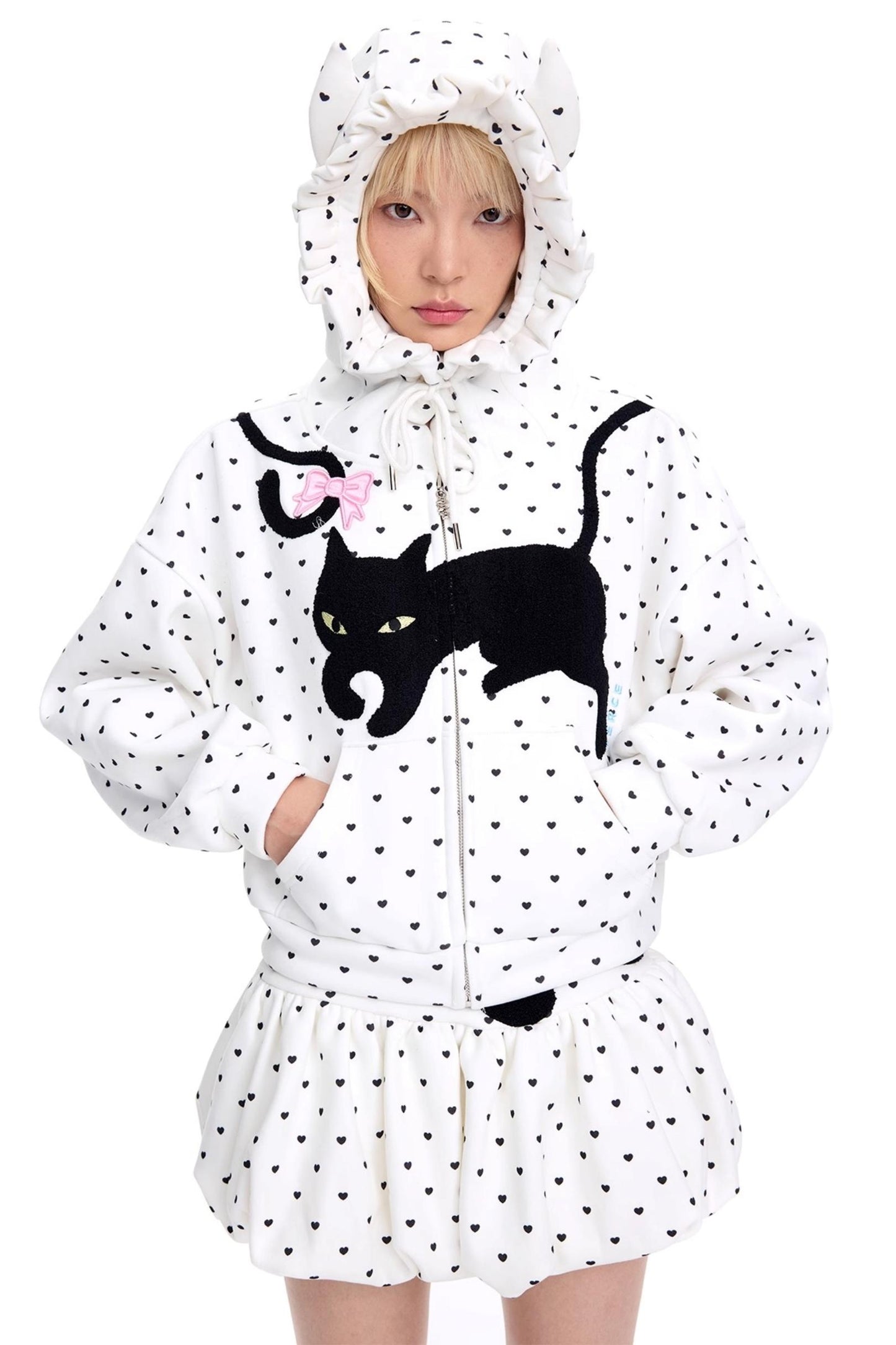 Love Polka Dot Cat Ear Jacket
