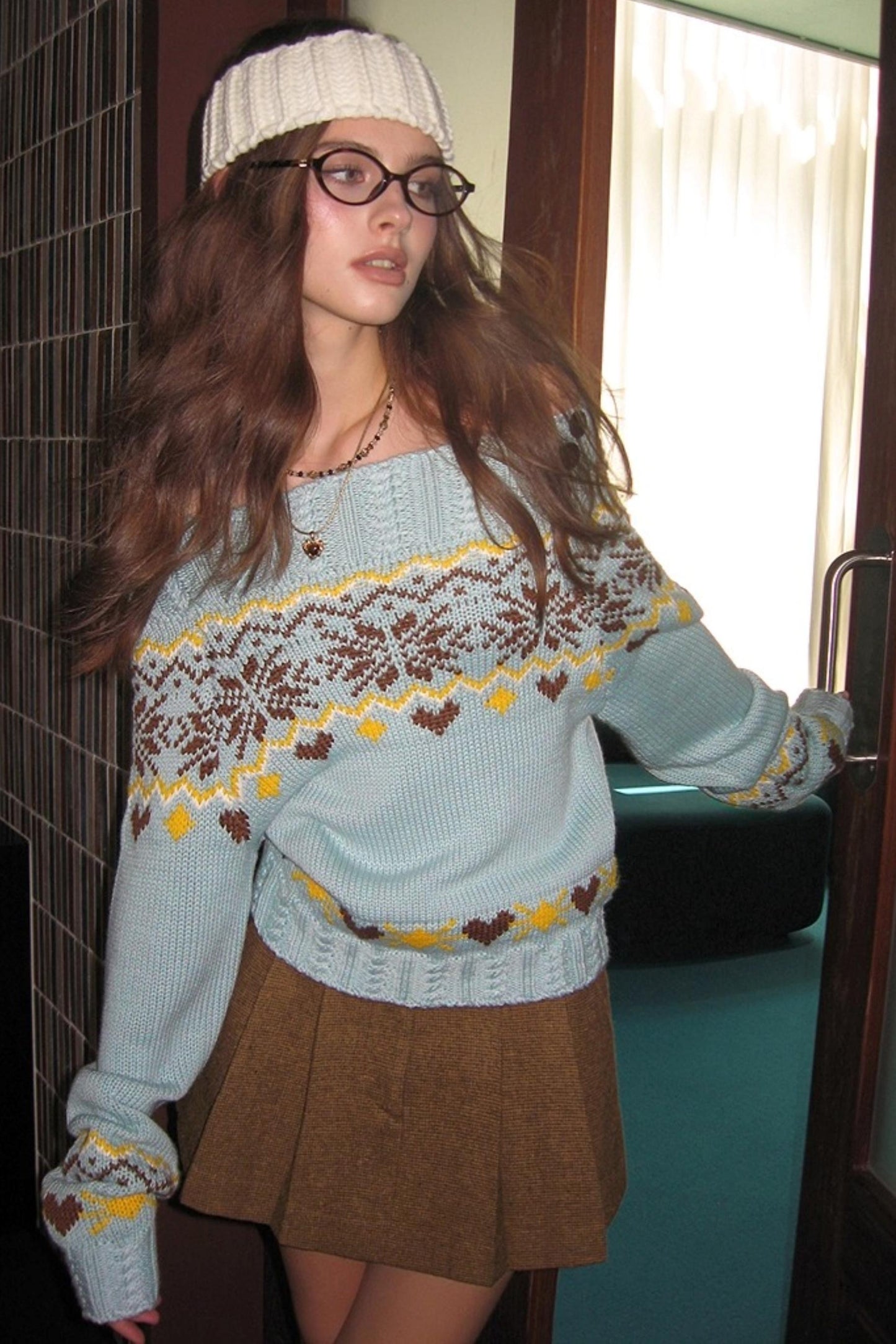 Wide Waist Wool A-Line Skirt