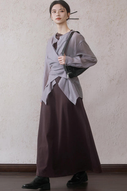 Elegant Purple Vest Dress