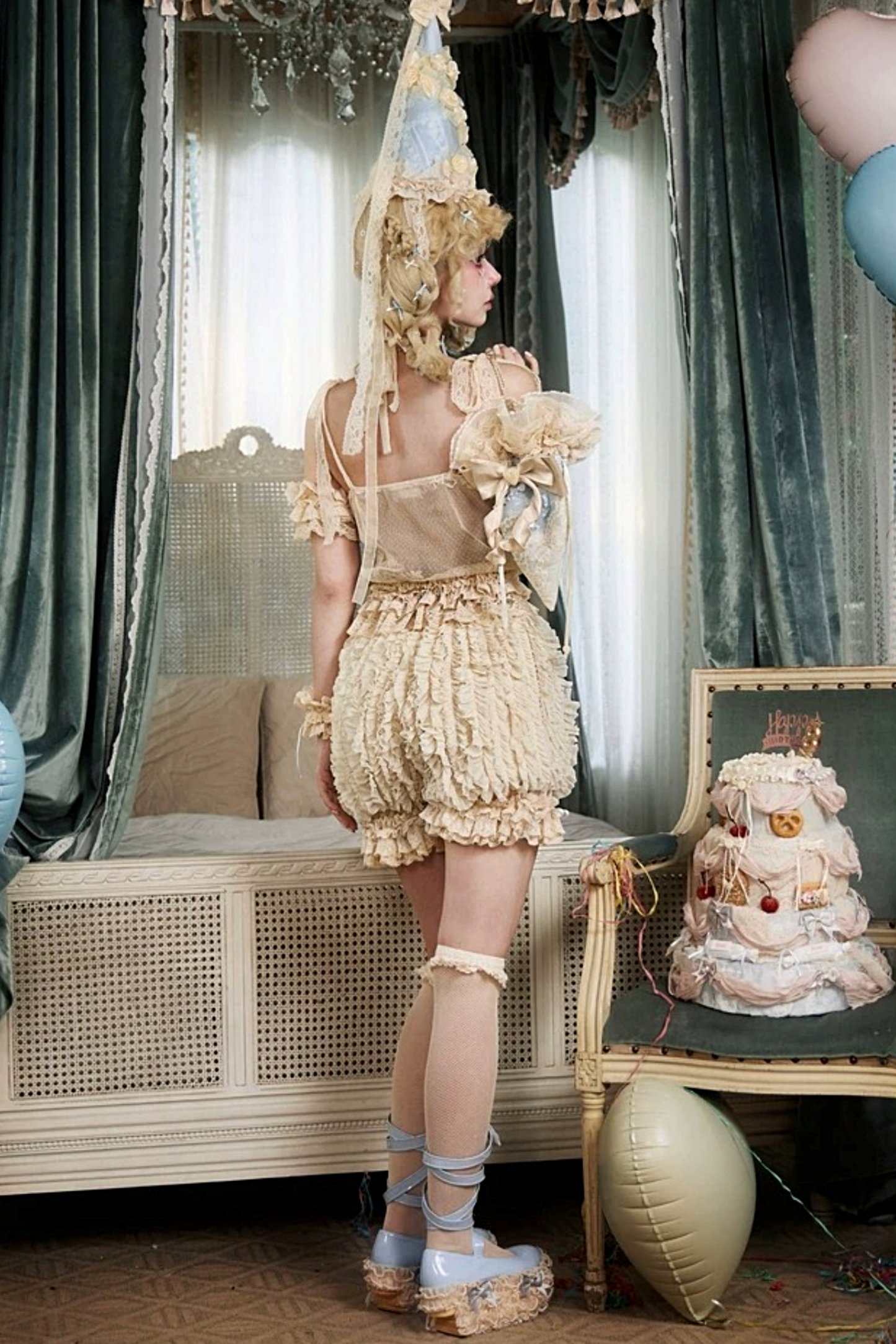Pantalon citrouille rétro rococo