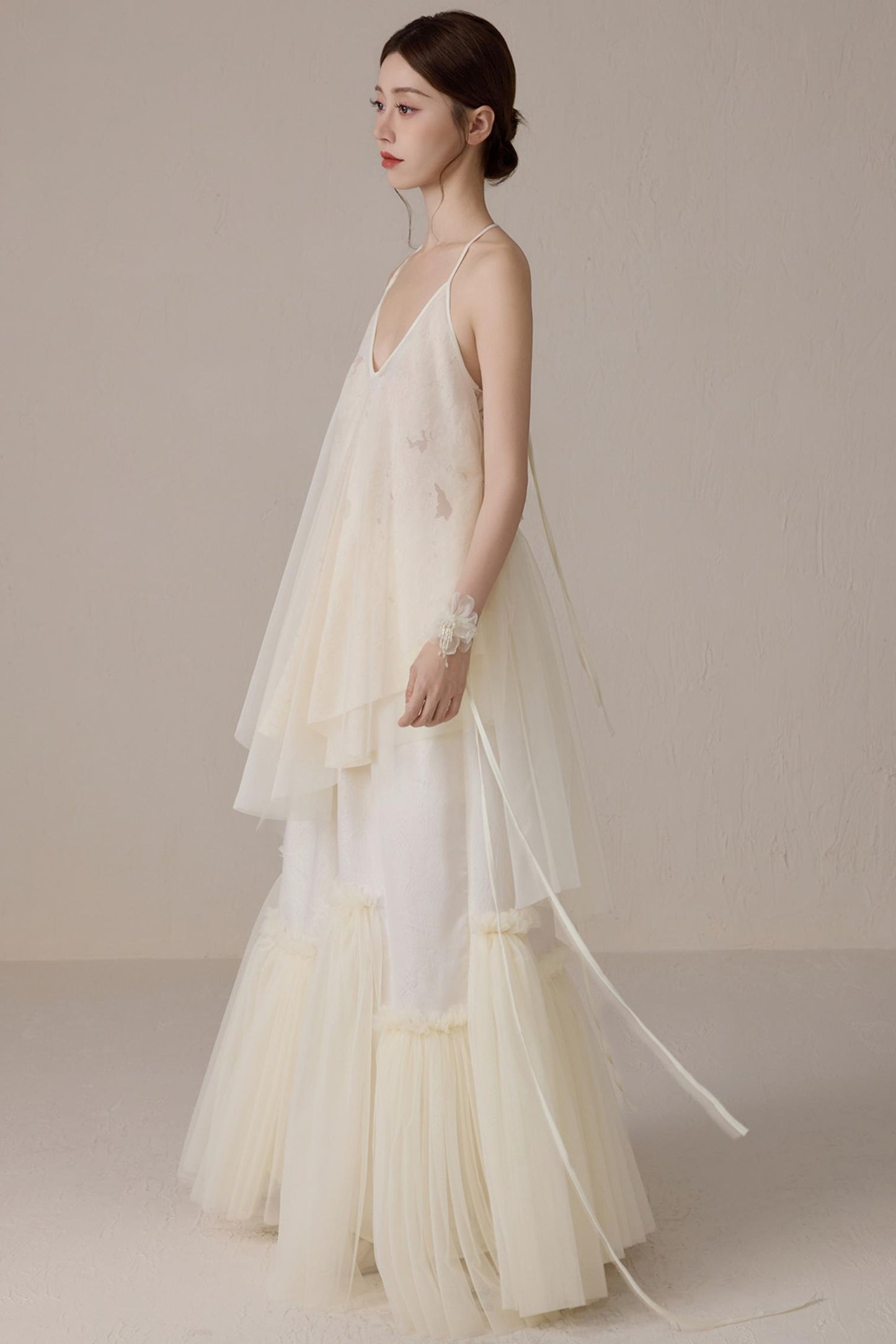 Floral Mesh Tie Neck Camisole