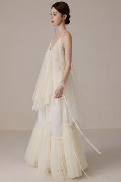 Floral Mesh Tie Neck Camisole