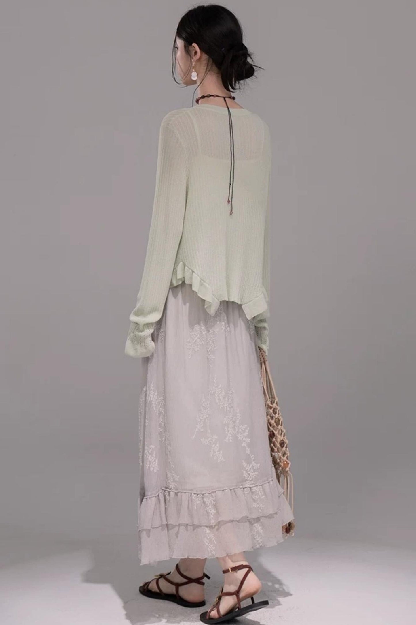 Cloud White Knit Cardigan Top