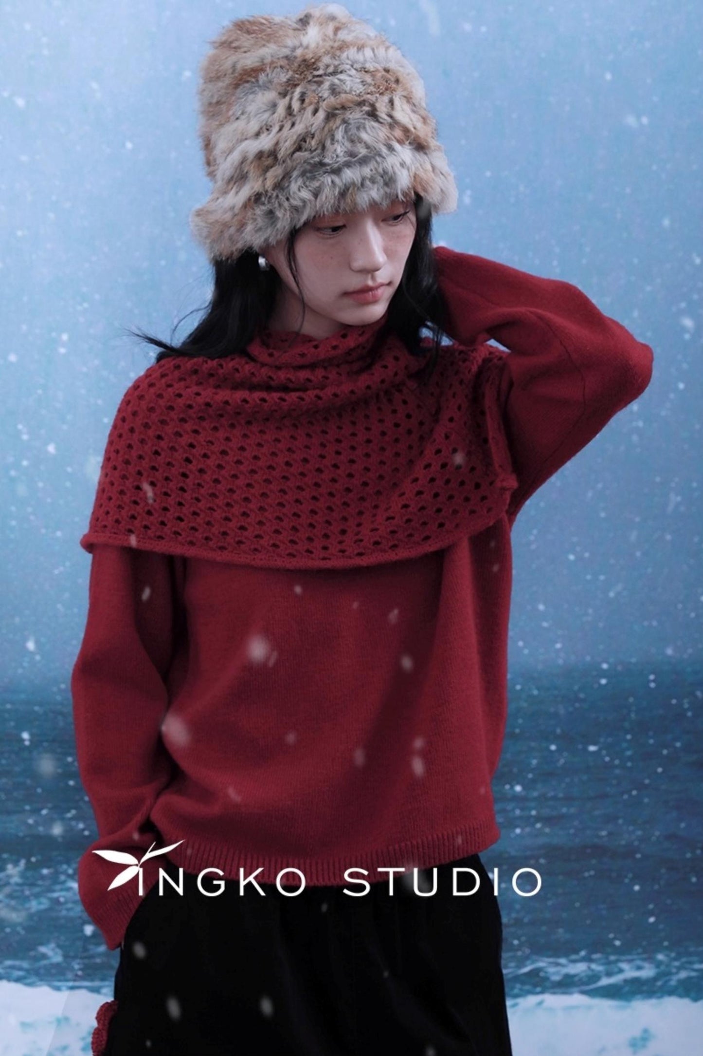 Berry Red Knitted Vest Sweater