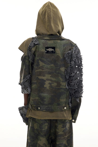 Cosmic Vortex Sleeveless Hooded Top