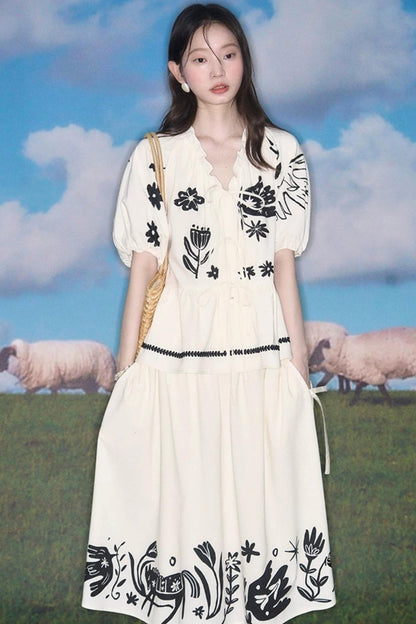 Floral Pony Linen Skirt