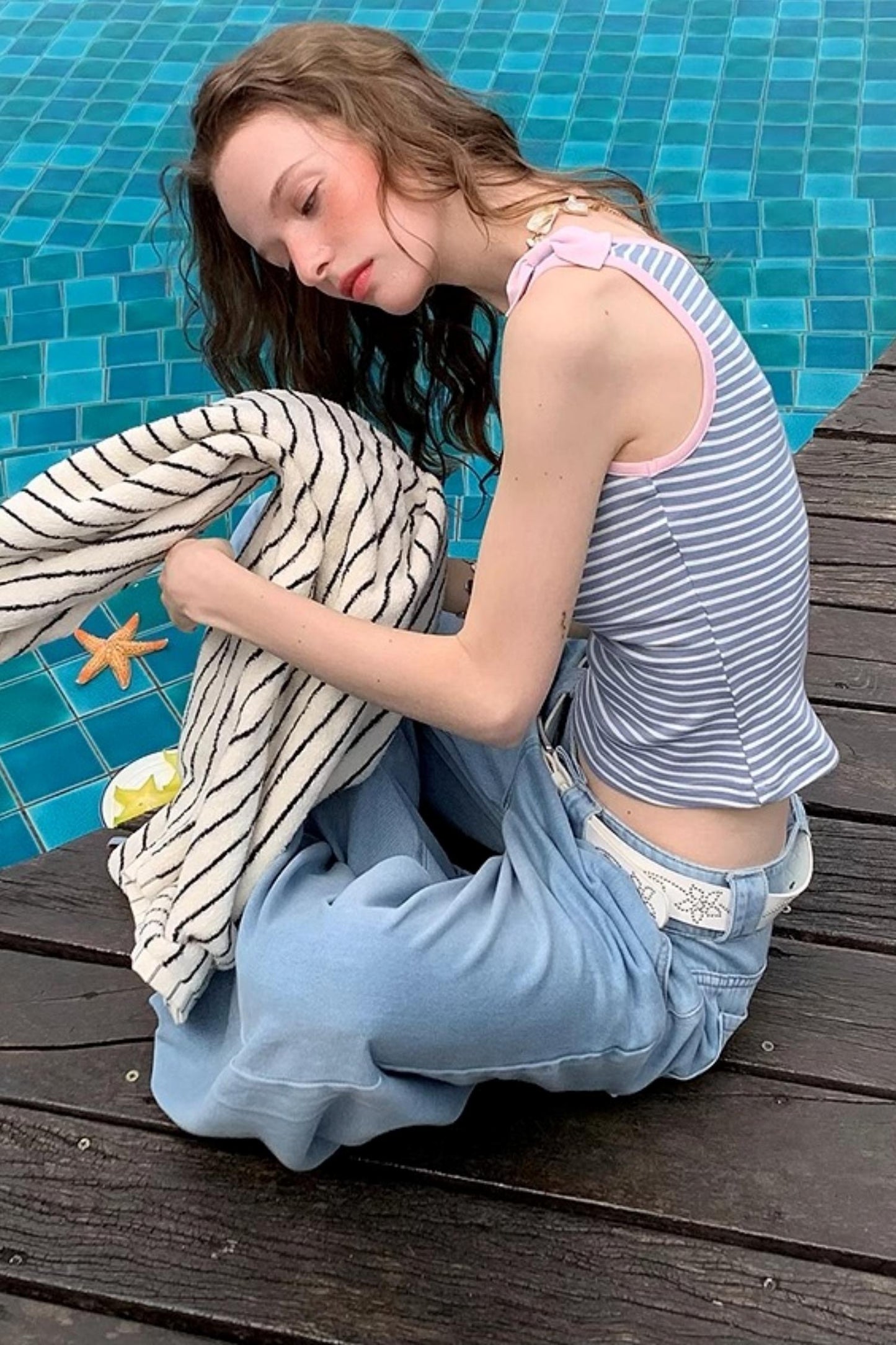 Rhinestone Striped Camisole