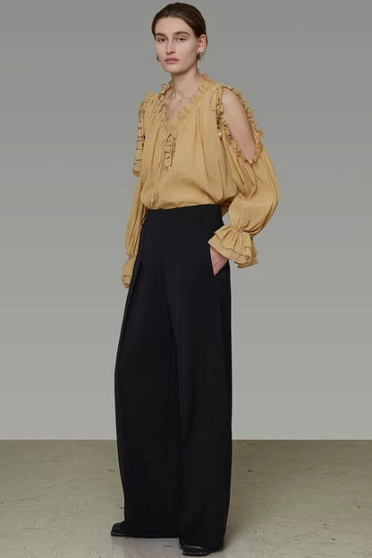 Lockeres Off-Shoulder-Shirt mit Rüschen